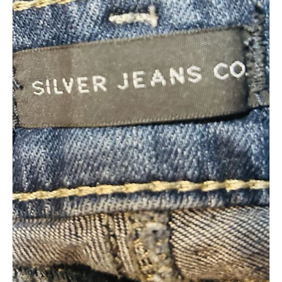 Silver Jeans Boyfriend Jeans Dark Wash Women’s W34 L29 (US 14/16) Light Fading - Picture 2 of 16